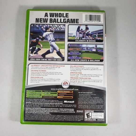 MVP 06 NCAA Baseball (Microsoft Xbox, 2006) Complete - Picture 3 of 6